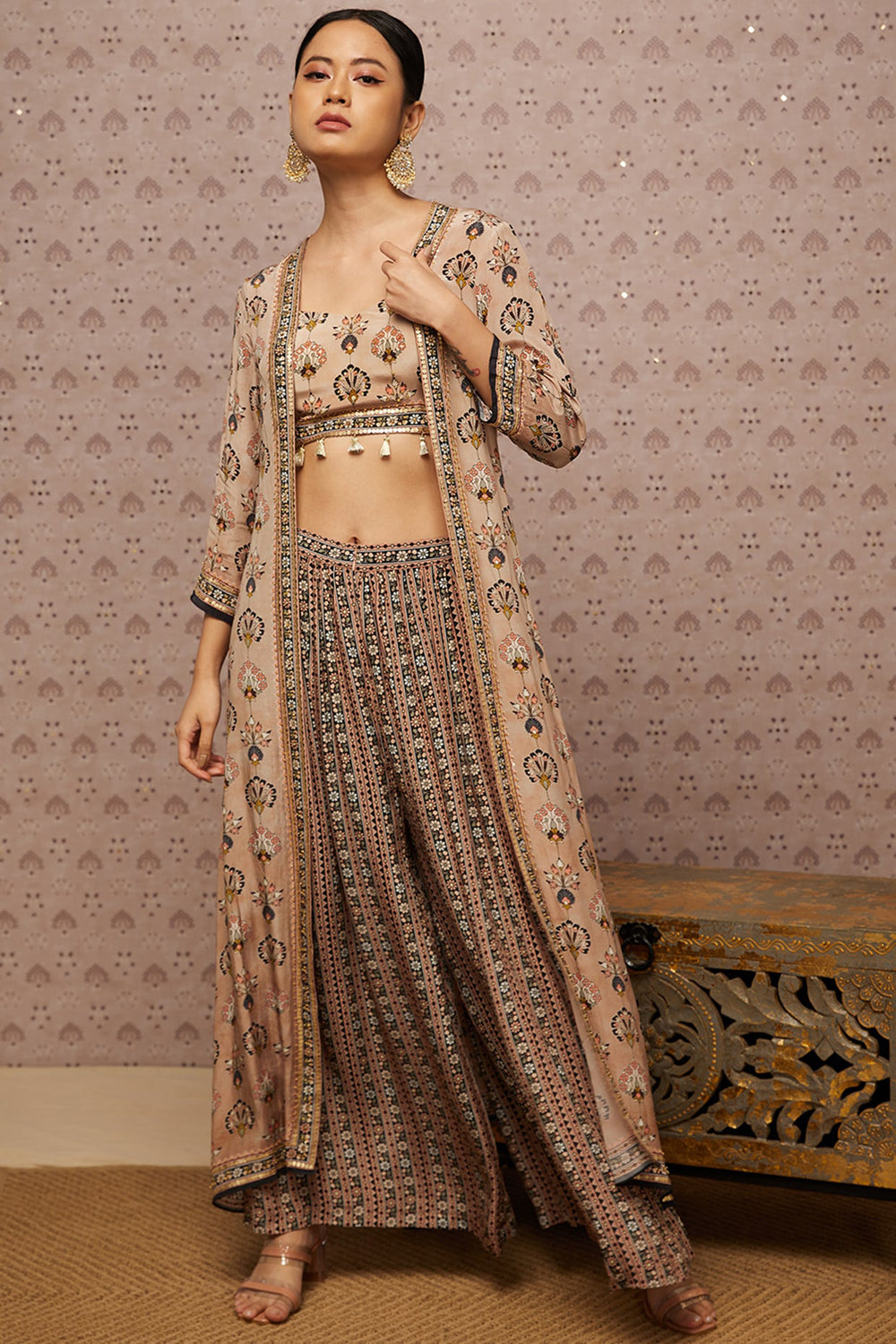 Sarouk Embroidered Co-Ord Set With Jacket