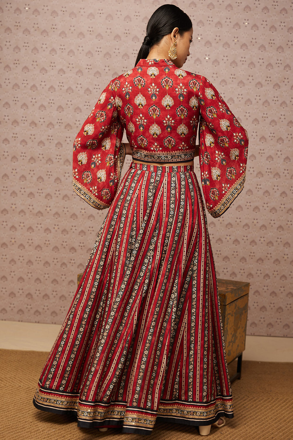 Sarouk Embroidered Lehenga Set With Jacket