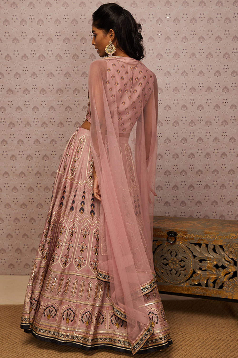 Sarouk Embroidered Lehenga With Dupatta