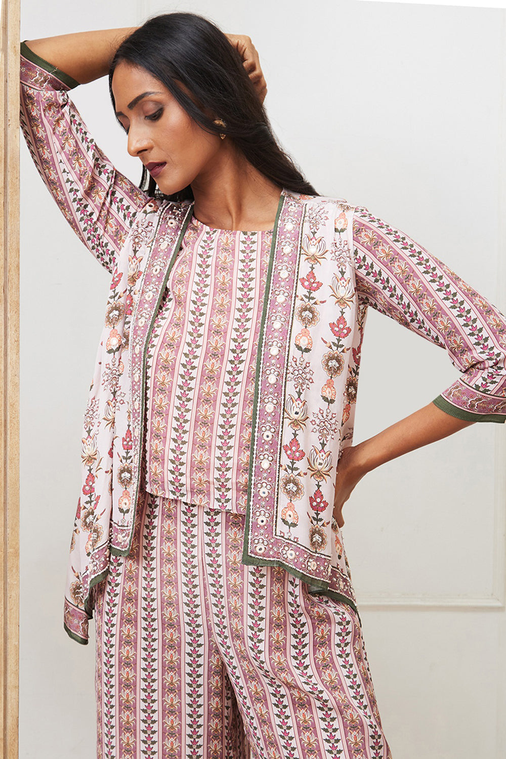 Tabriz Embroidered Co-Ord Set With Jacket