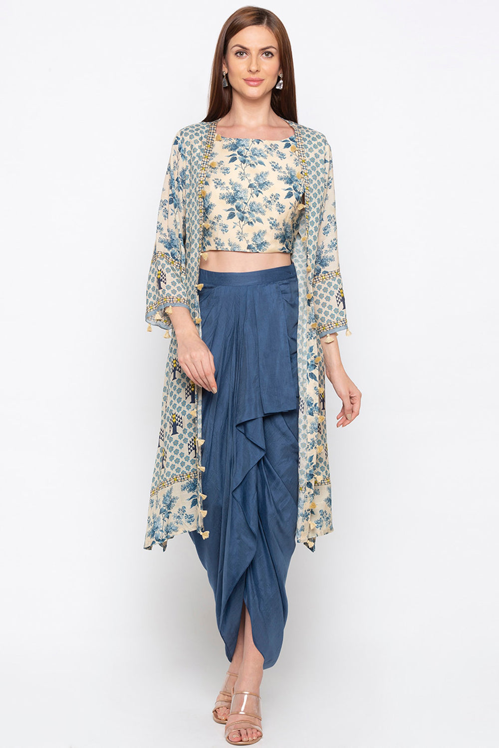 Applique Skirt Set With Jacket