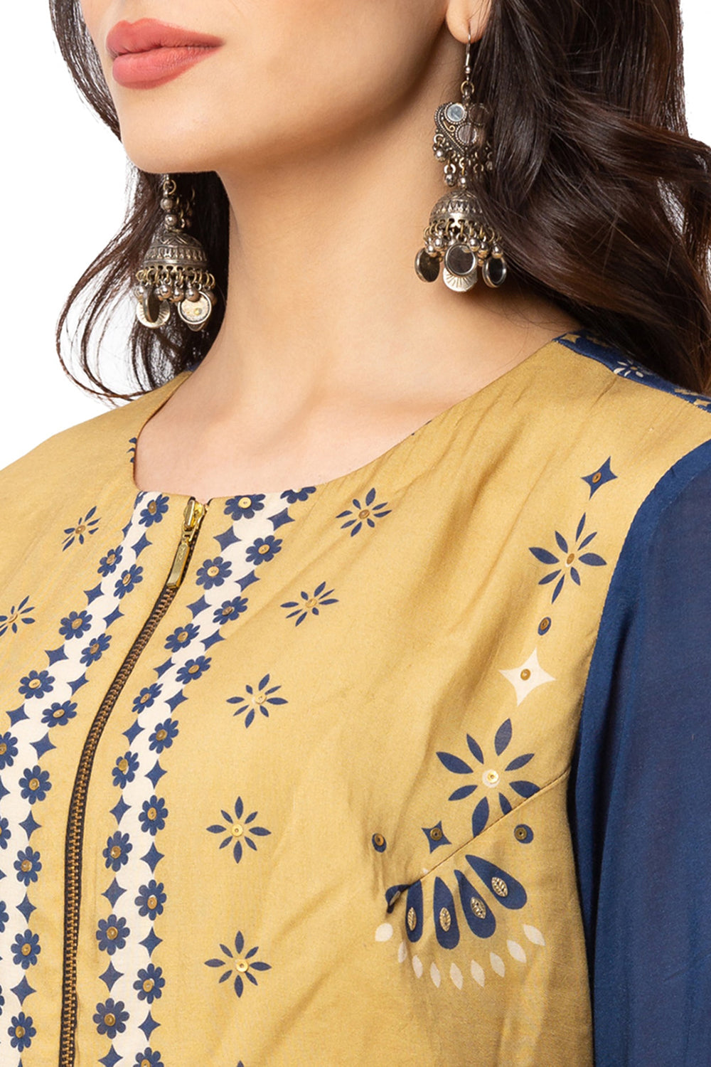 Printed Tunic With Bell Sleeves With Palazzos