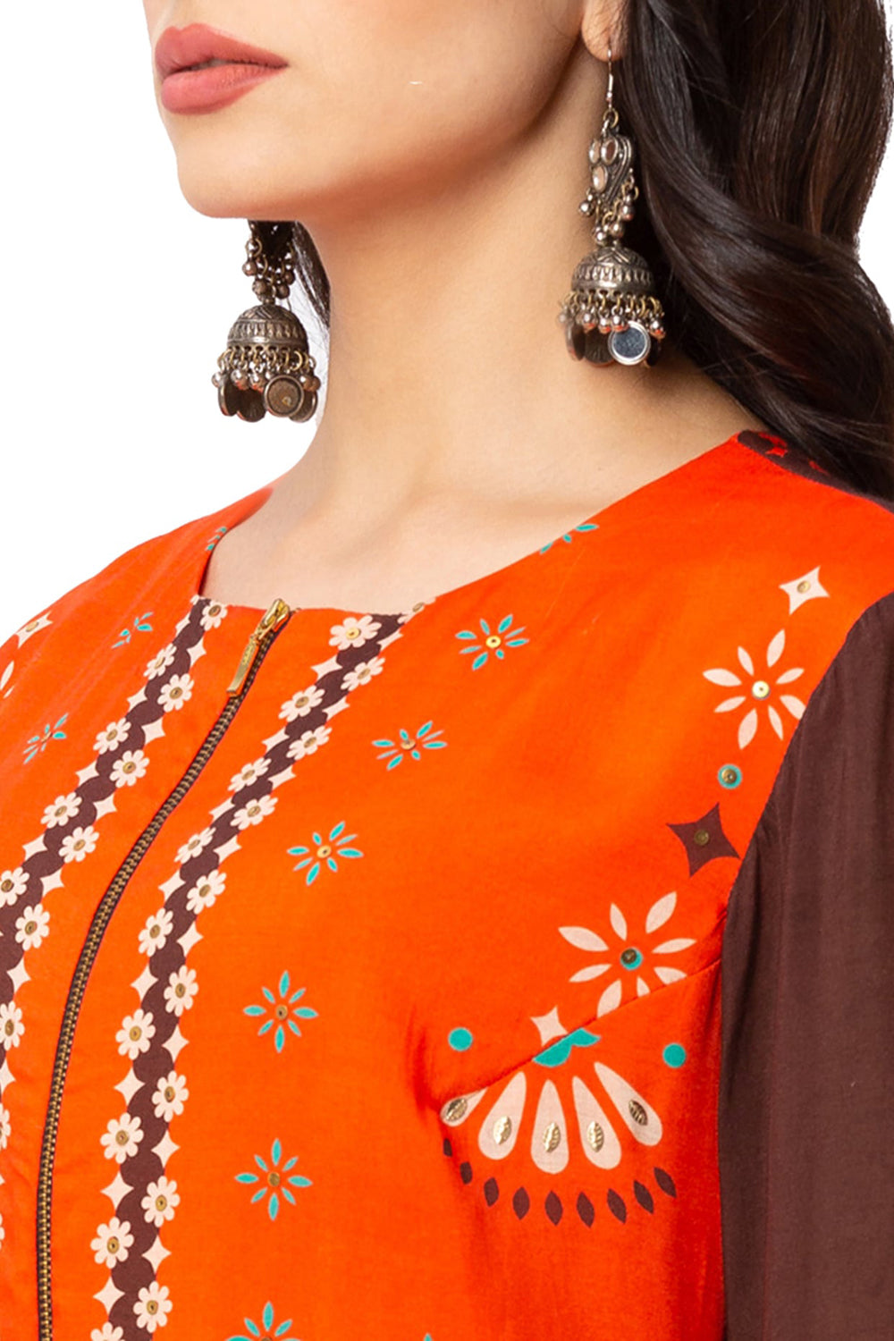 Printed Tunic With Bell Sleeves With Palazzos