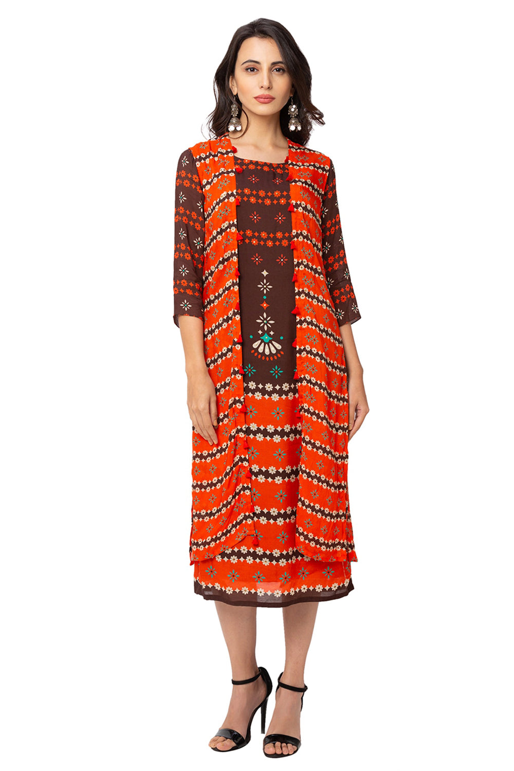 Printed Dress With Jacket
