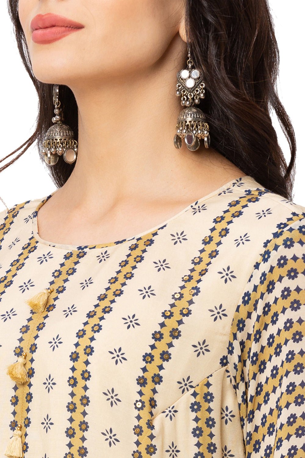 Printed Kurta With Front Slit With Palazzos