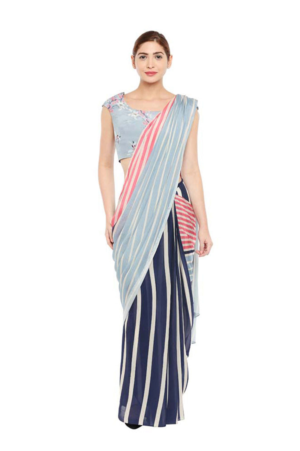 Palash Printed Pre-Stitched Saree With Blouse