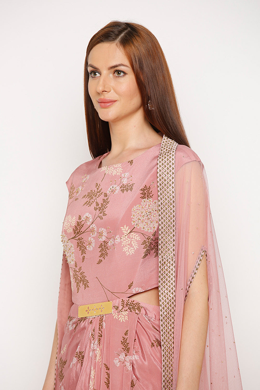 Windance Printed Dress With Cape