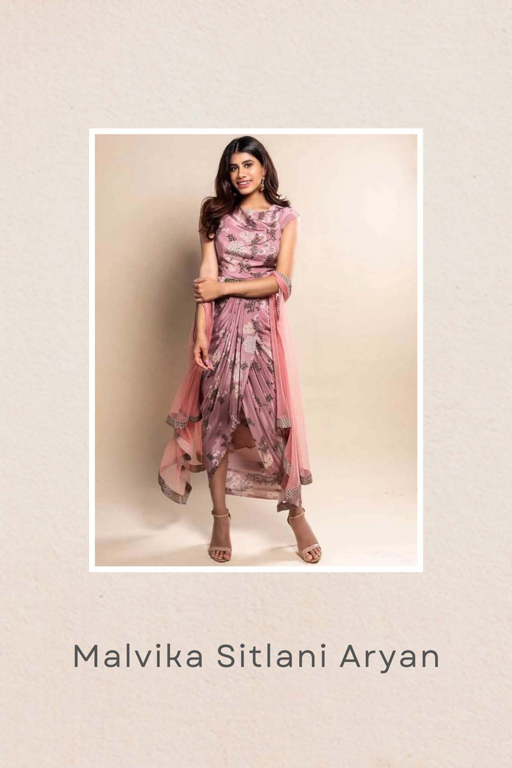 Windance Printed Dress With Cape