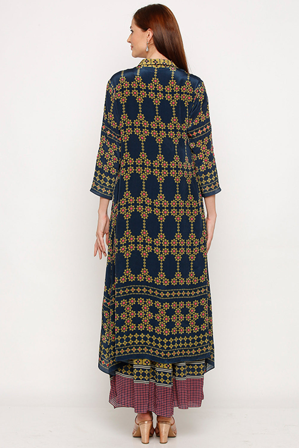 Tiraz Printed Long Dress With Jacket