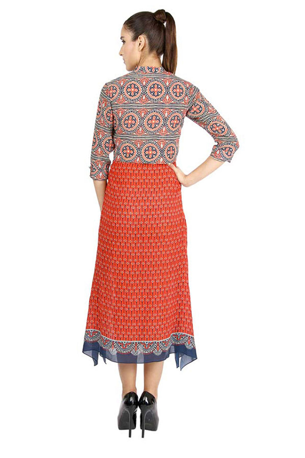 Azuleza Printed Dress With Side Slit