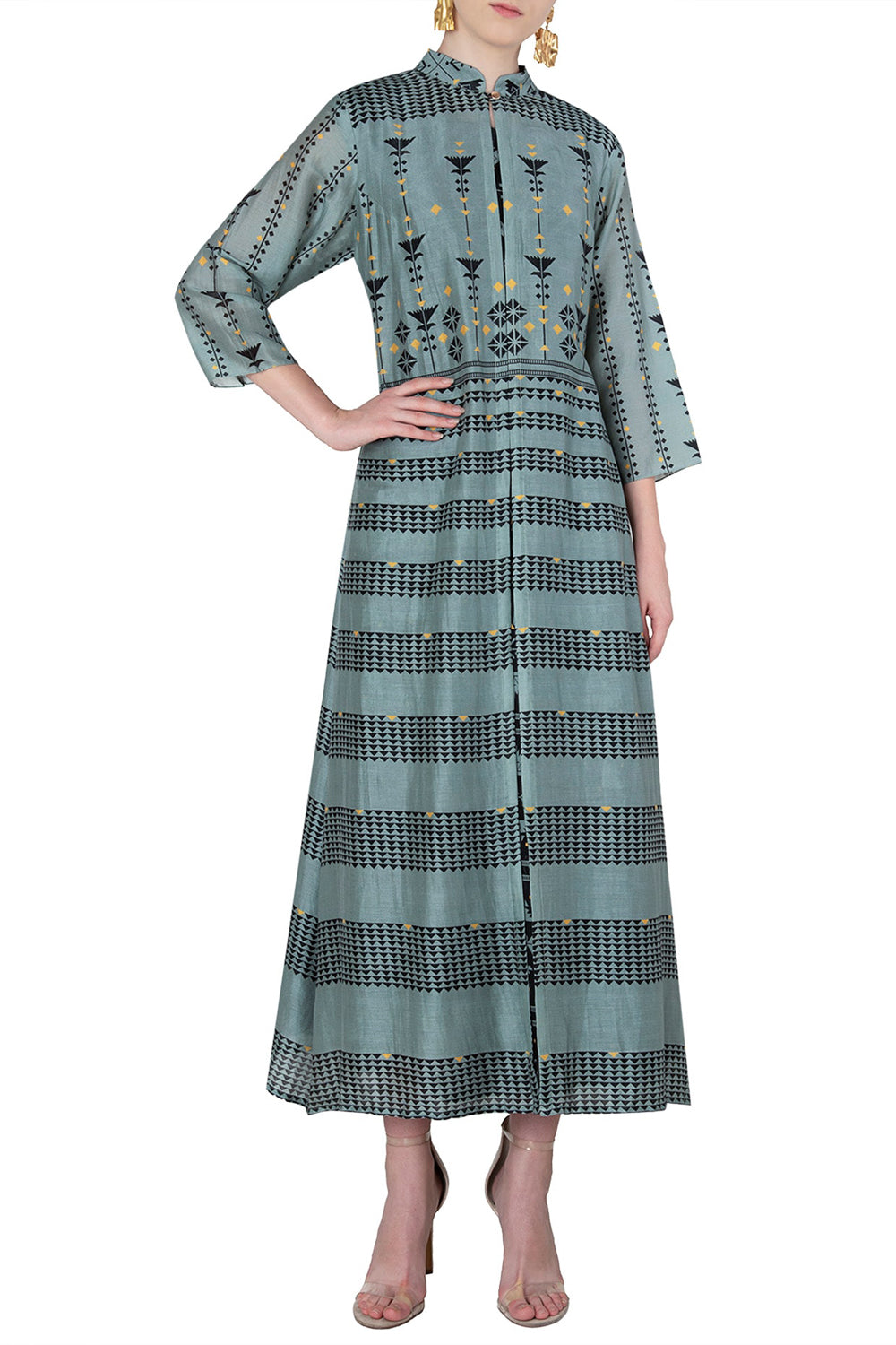 Azulejos Printed Dress With Jacket