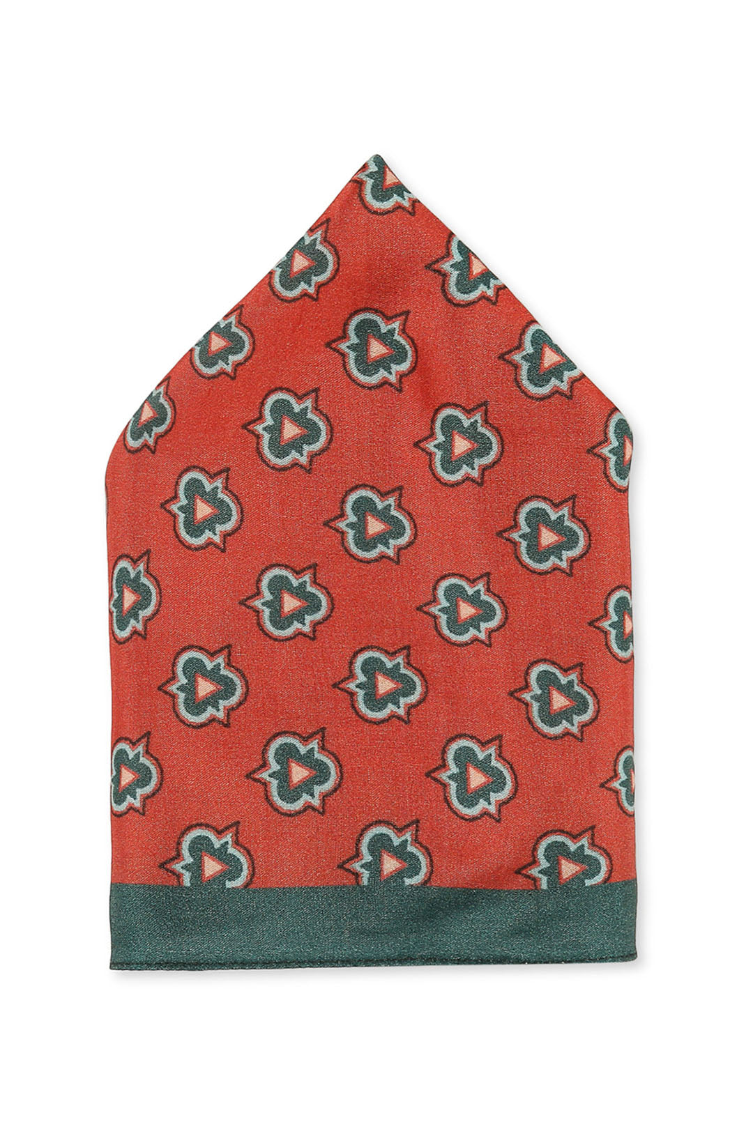 Red Ethnic Folklore Printed Pocket Square