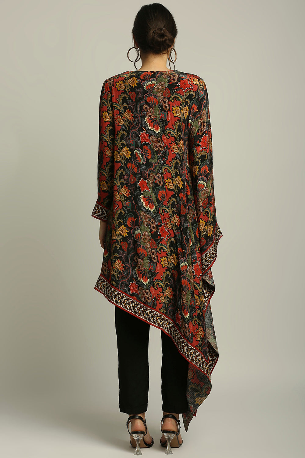 Batik Printed Asymmetrical Kurta With Pant