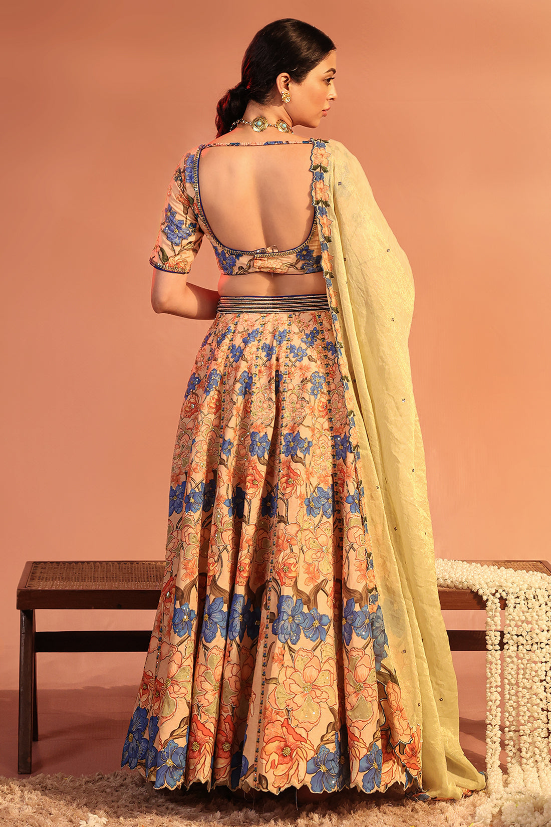 Pink	Sadira Embroidered Lehenga Set