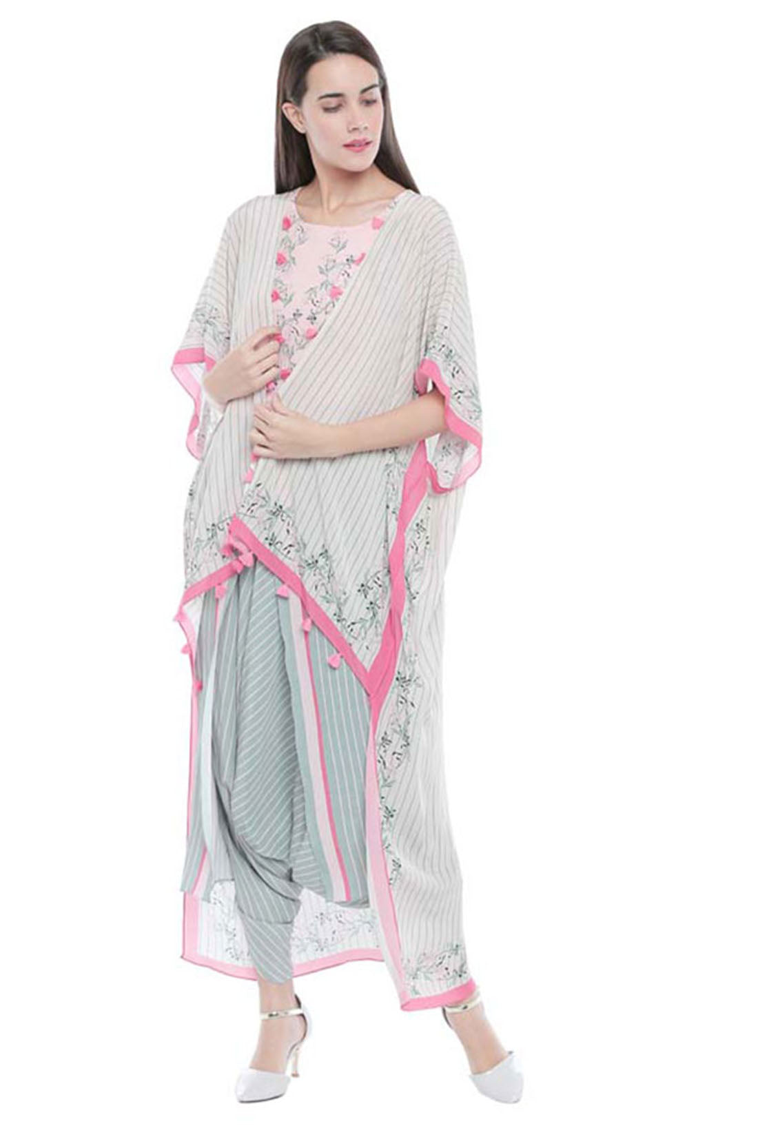 Palash Printed Jumpsuit With Cape