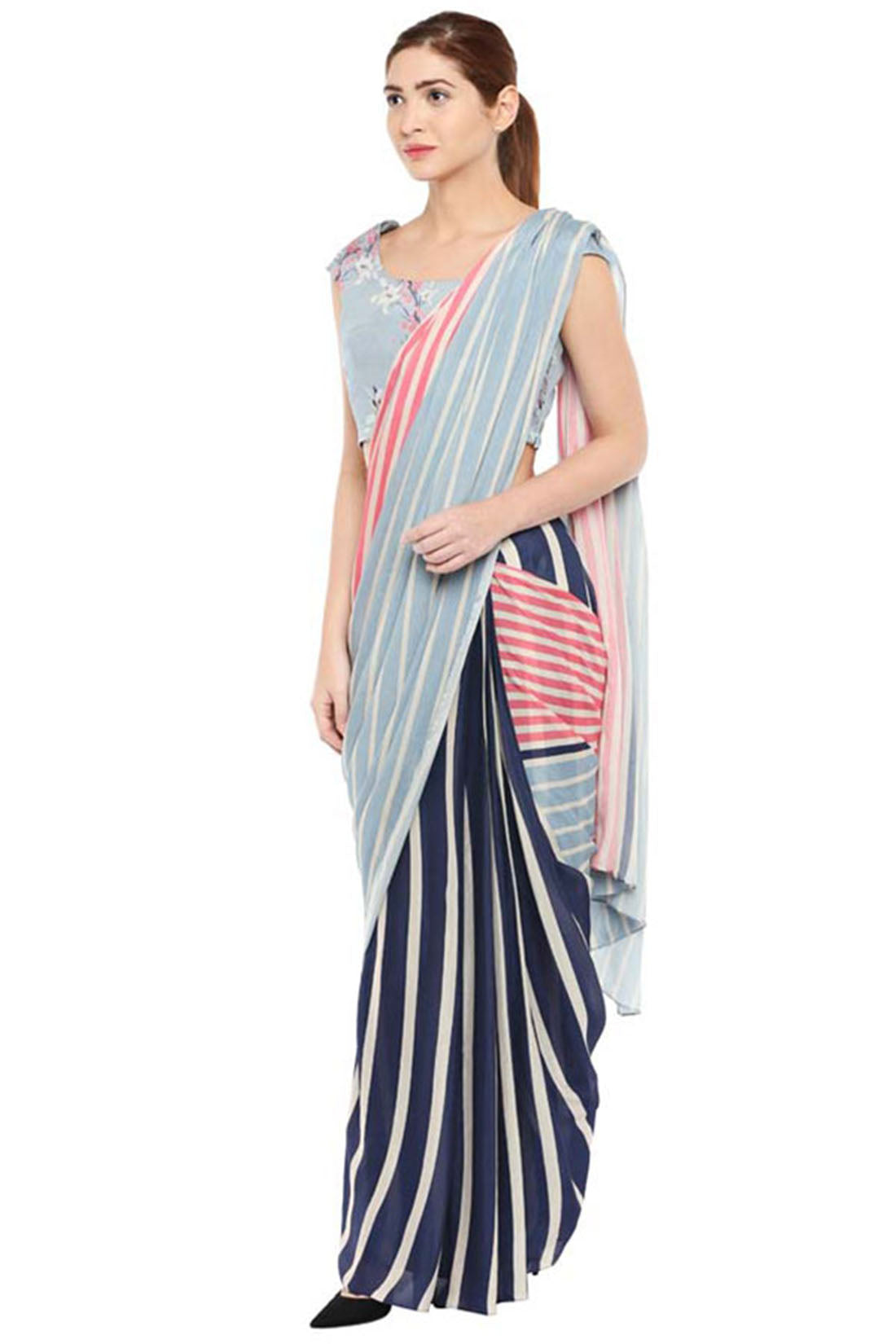 Palash Printed Pre-Stitched Saree With Blouse