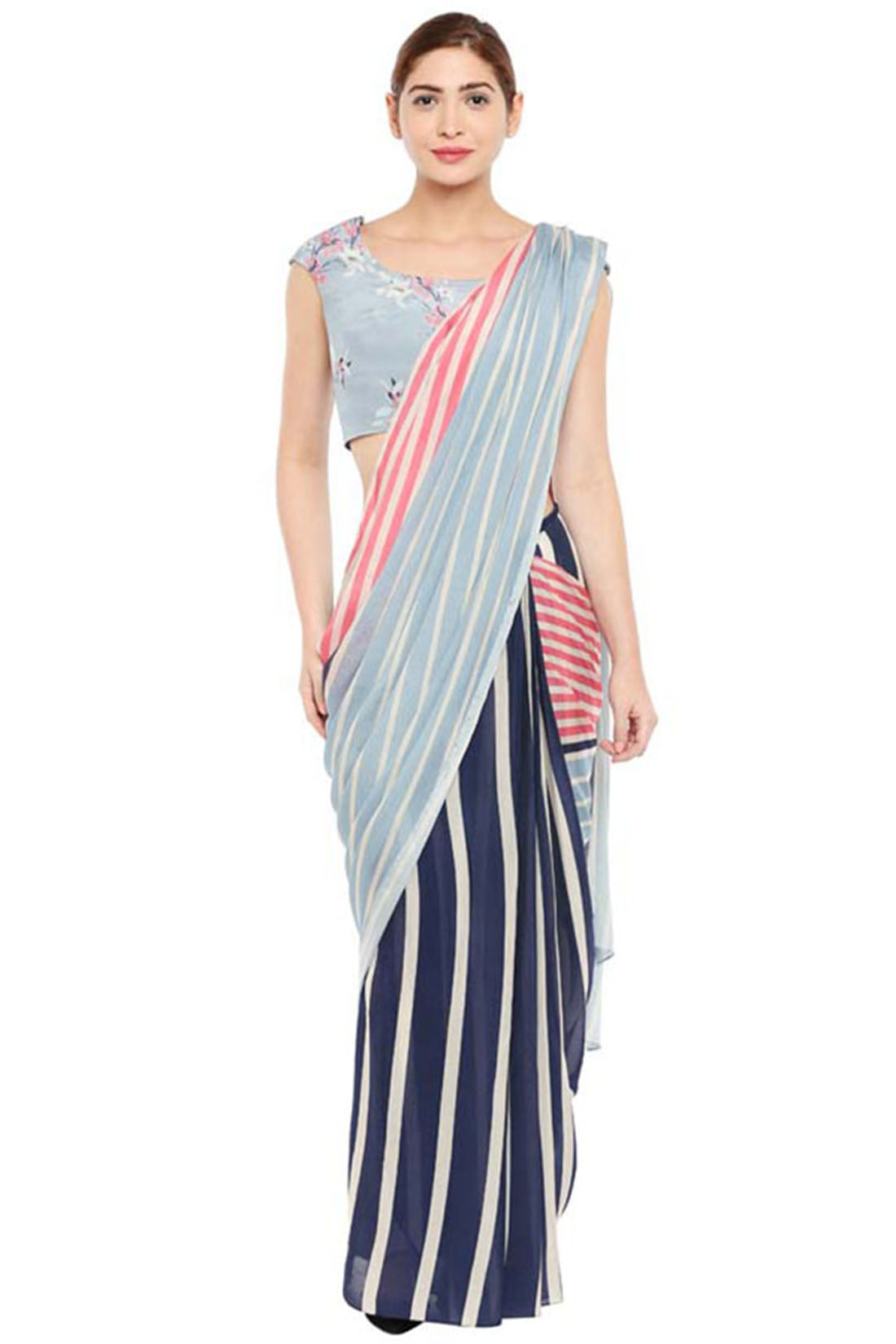 Palash Printed Pre-Stitched Saree With Blouse