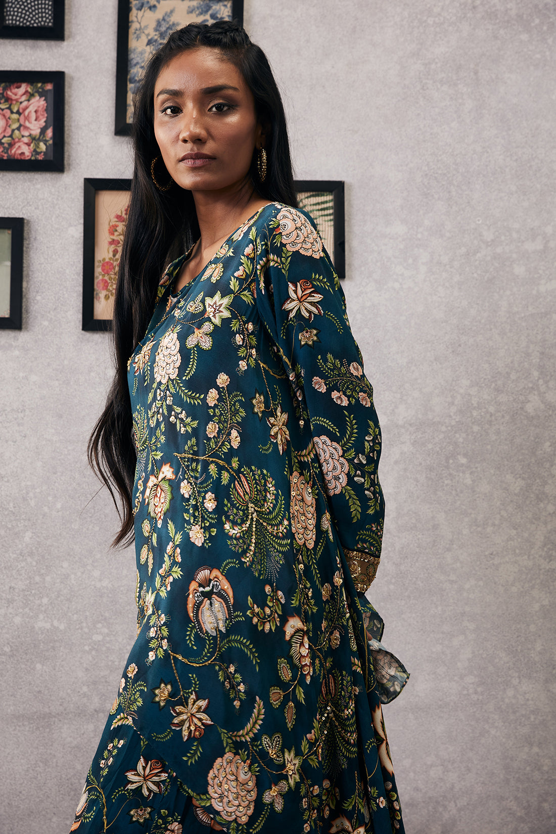 Mehr Embroidered Asymmetric Co-Ord Set