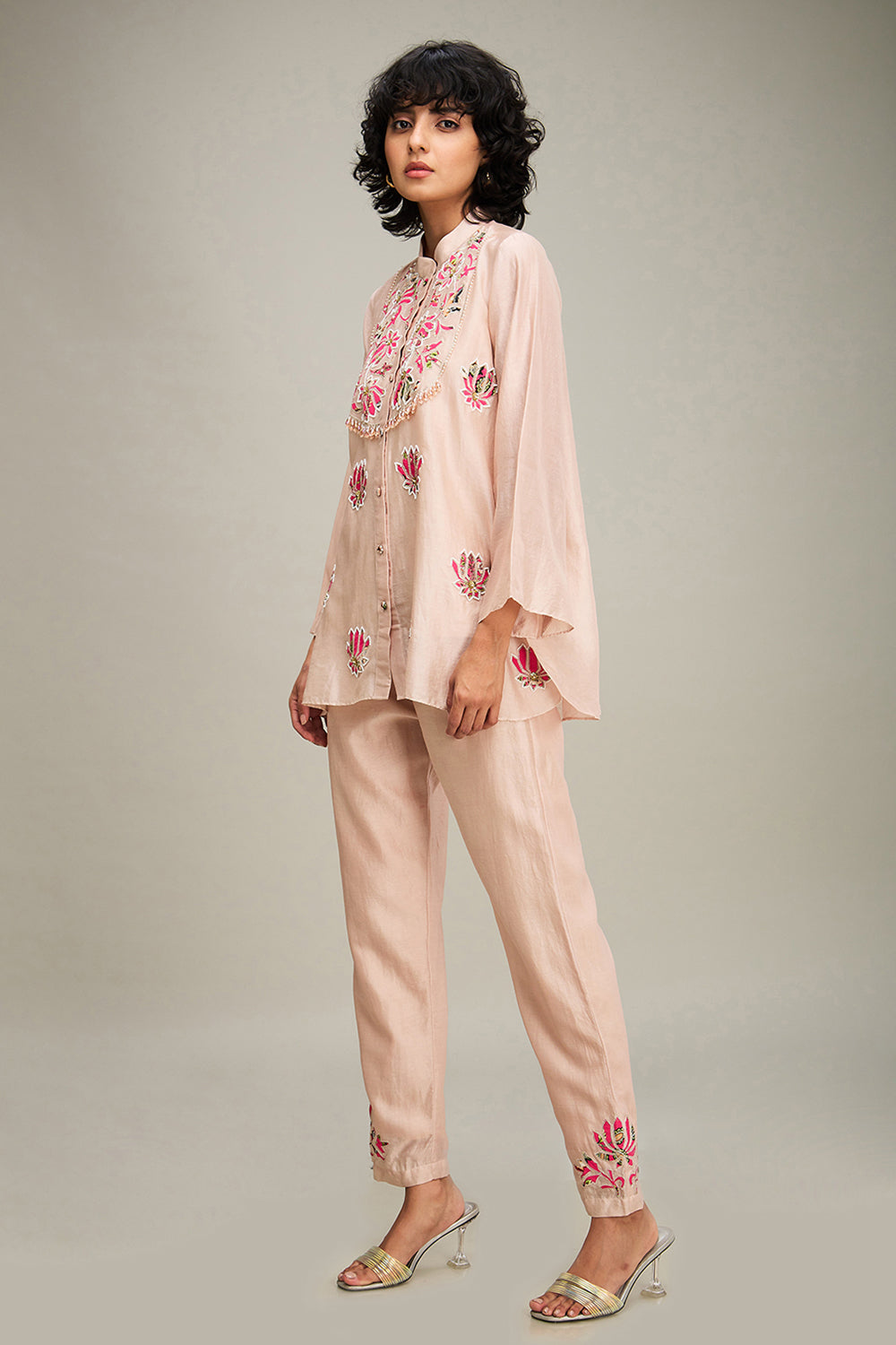 Light Pink Mehr Applique Co-Ord Set