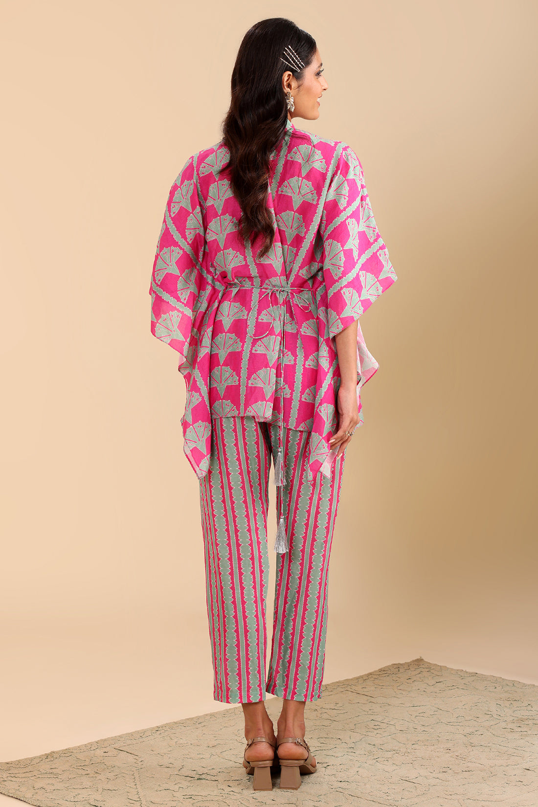Pink Naqsh Embellished Short Kaftan Set