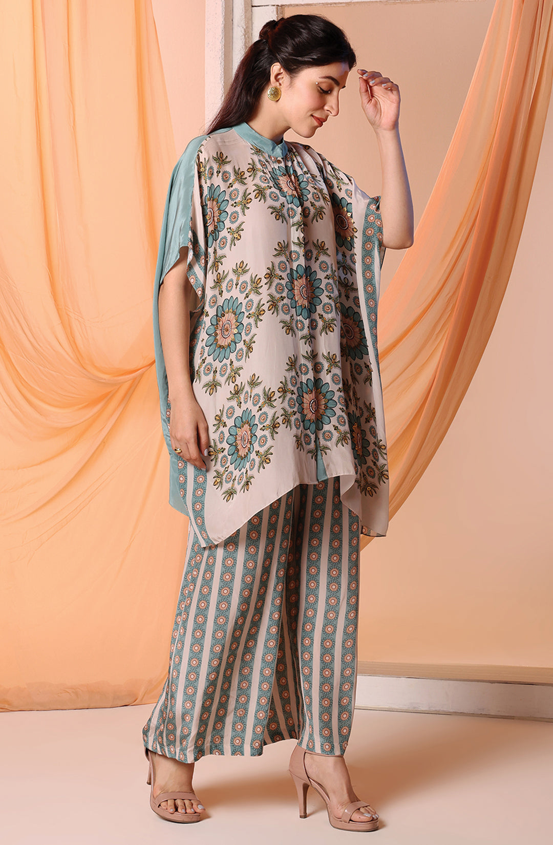 Eraya Embellished Kaftan Shirt Set