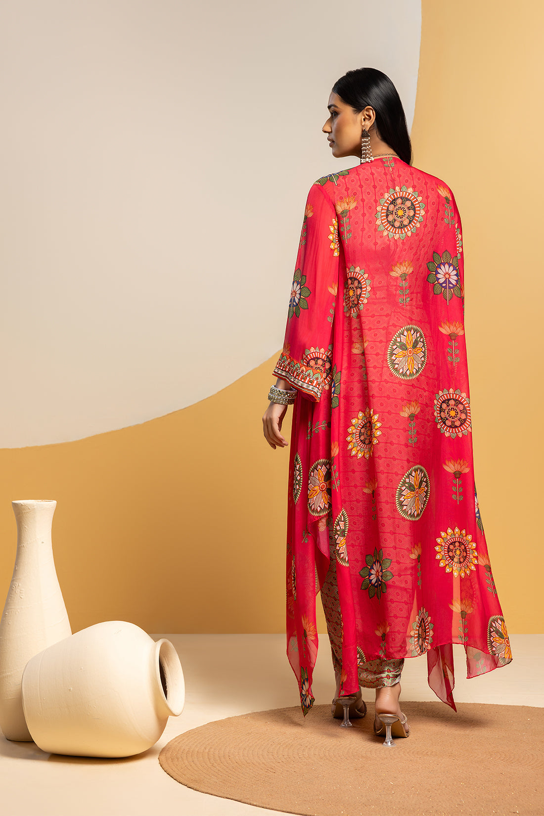 Taarani embellished  drape dress set