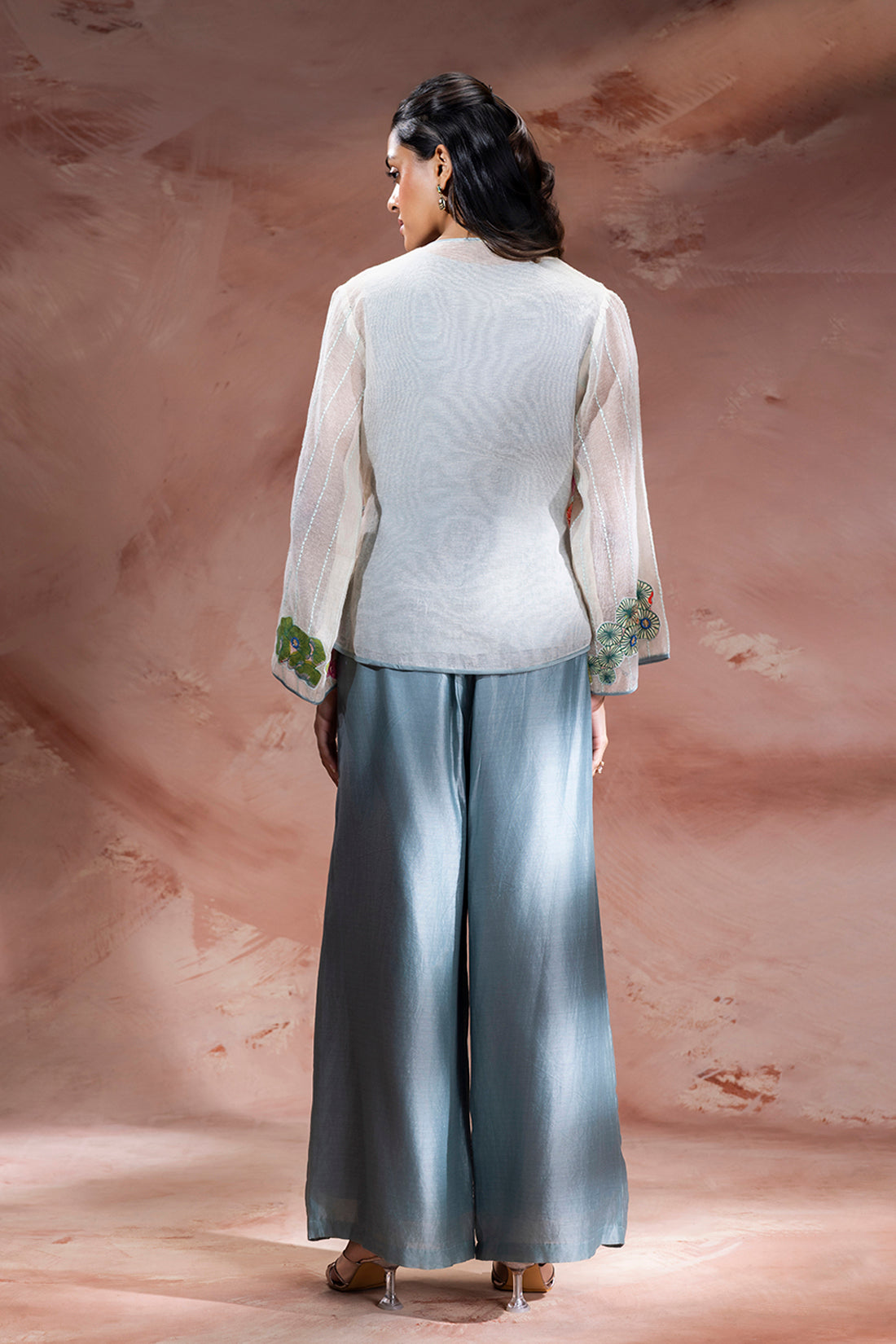 Kaia Appliqué Angarkha Tunic And Pants