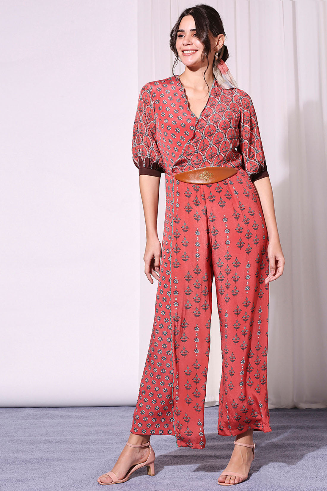 Ethnic Floral Printed Jumpsuit