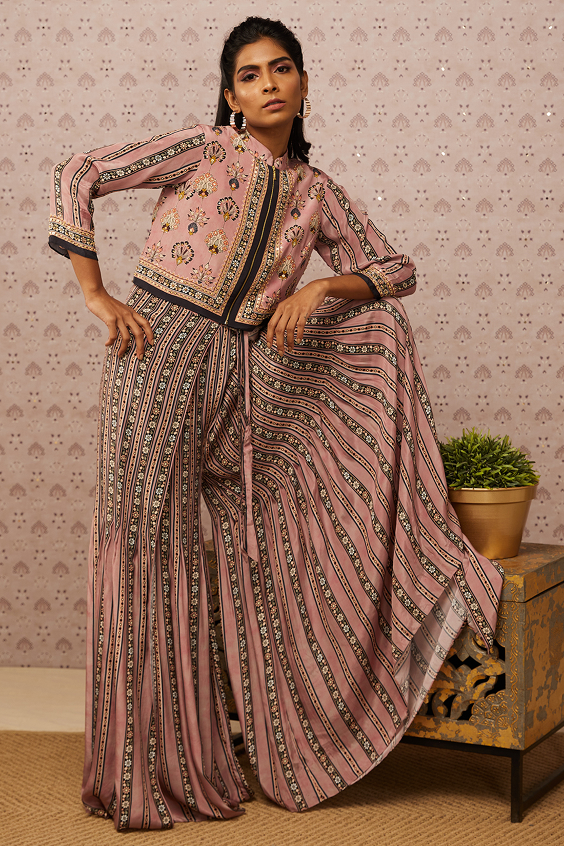 Sarouk Printed Jumpsuit With Jacket