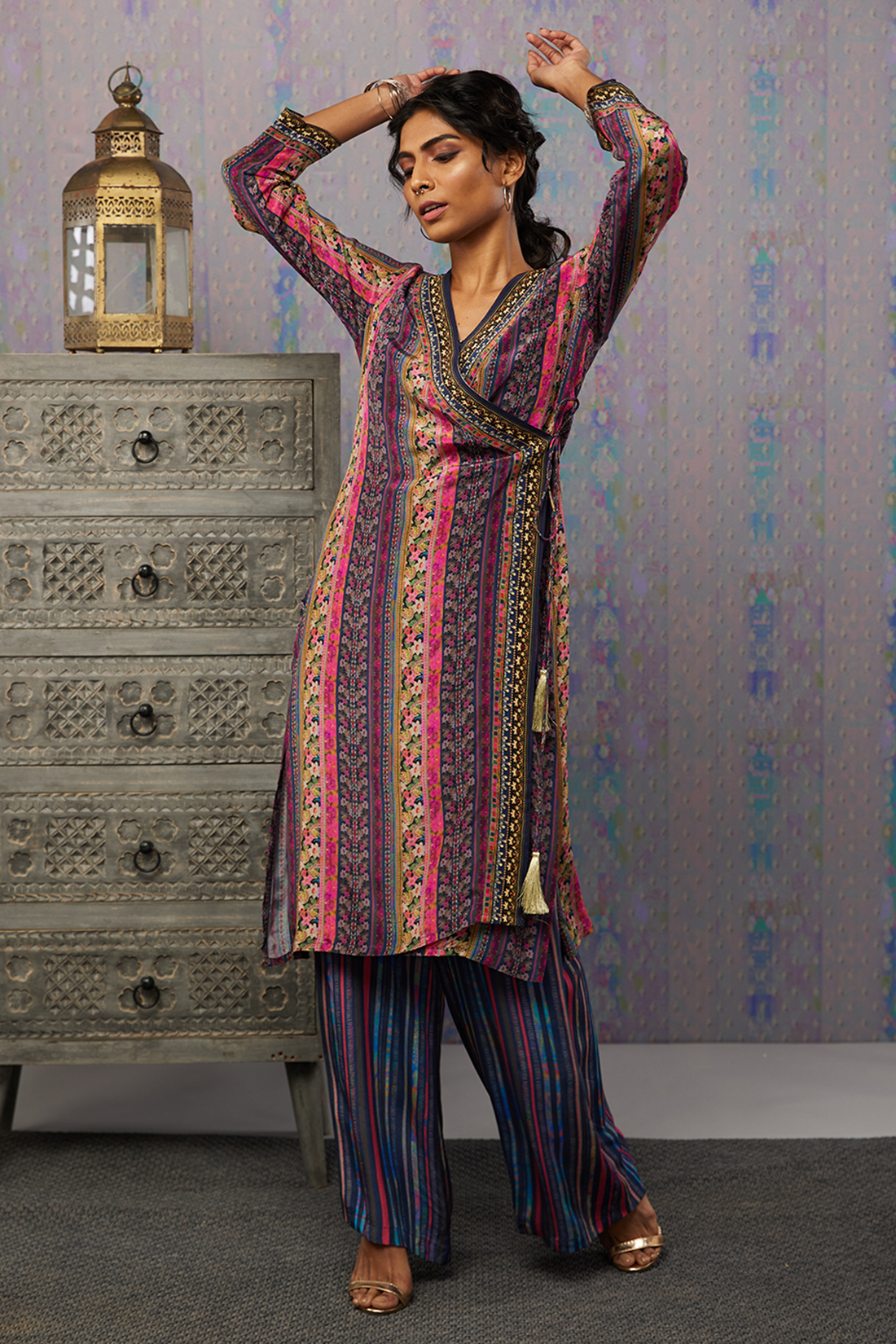 Ikaya Printed Angarkha Kurta Set