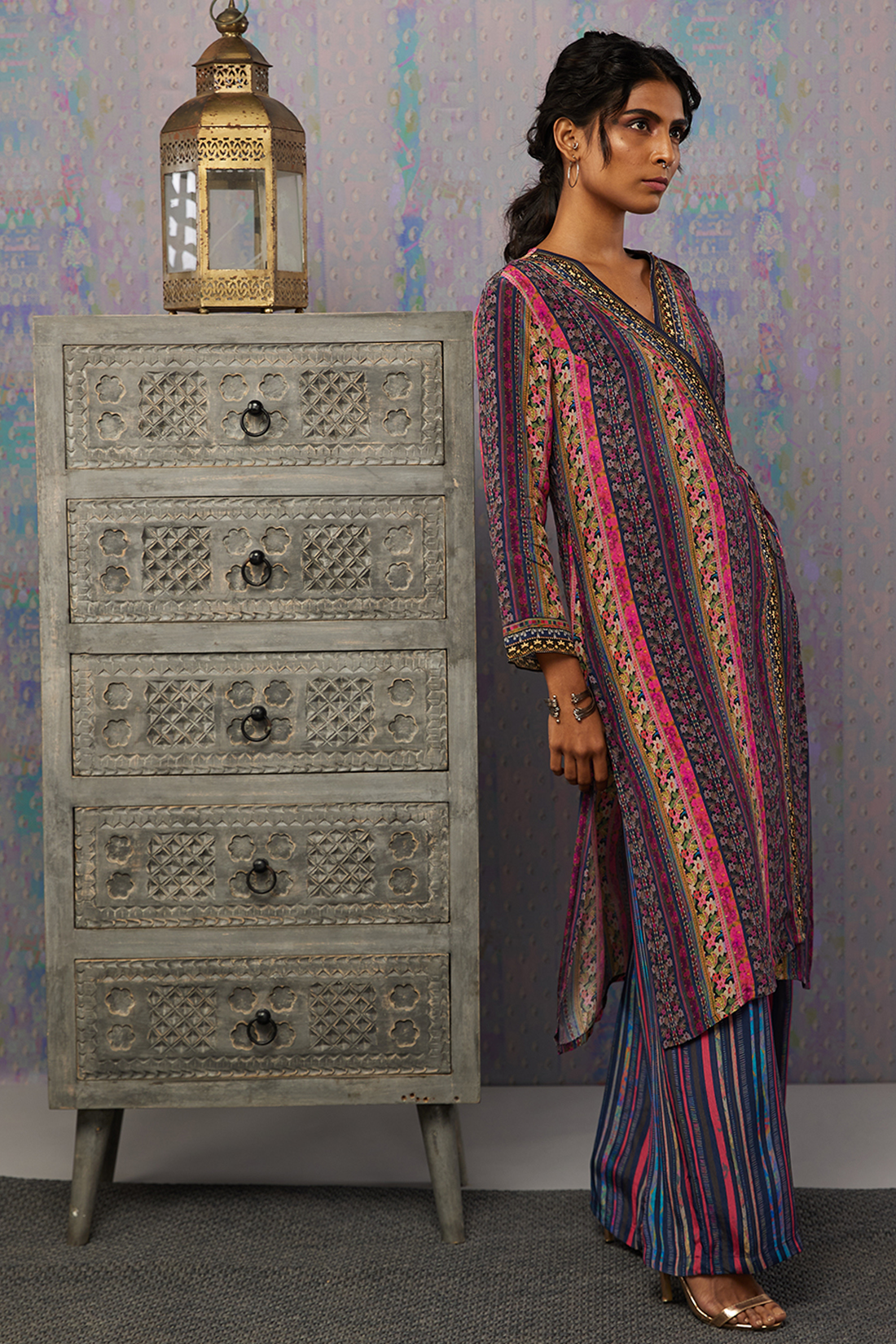 Ikaya Printed Angarkha Kurta Set