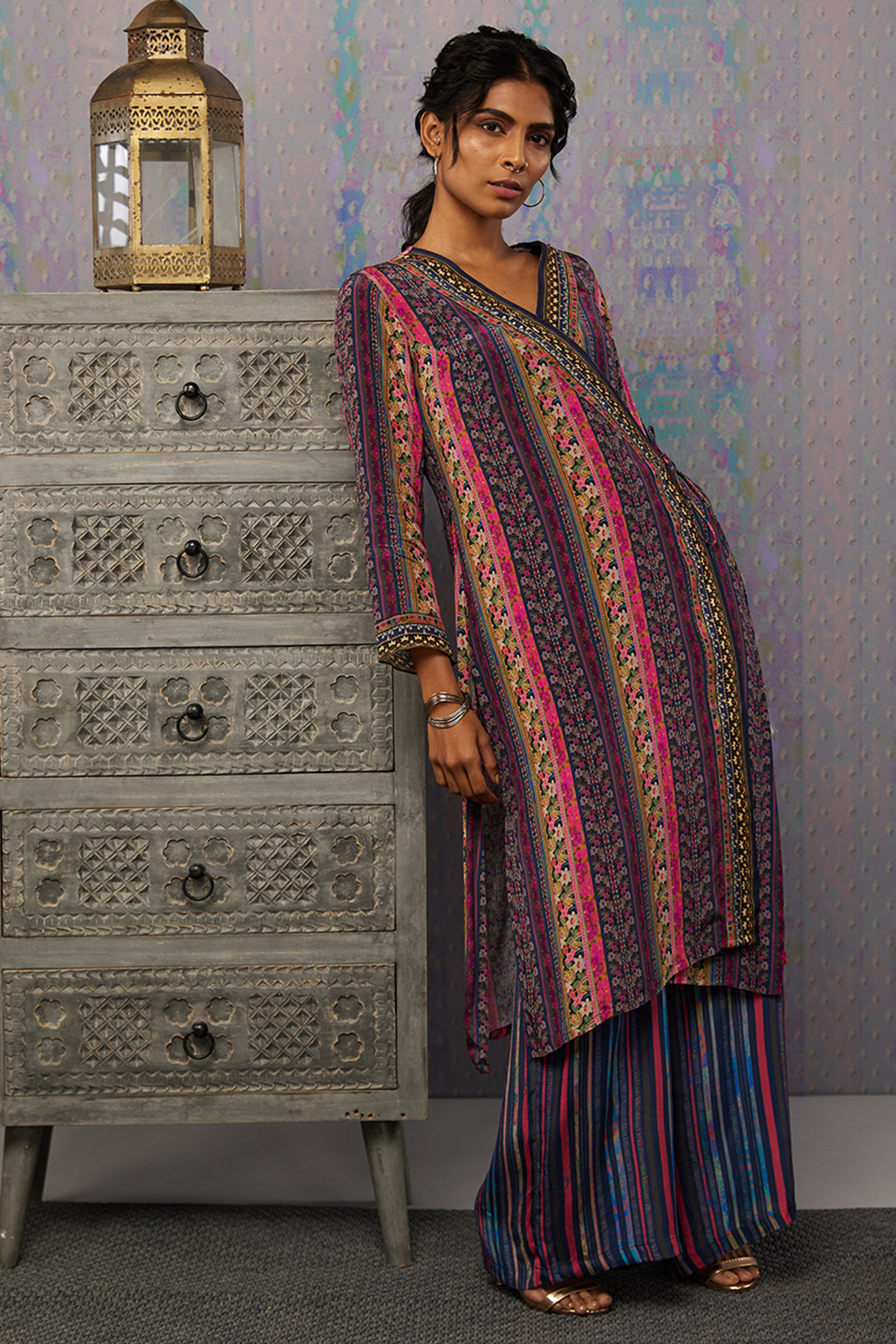 Ikaya Printed Angarkha Kurta Set