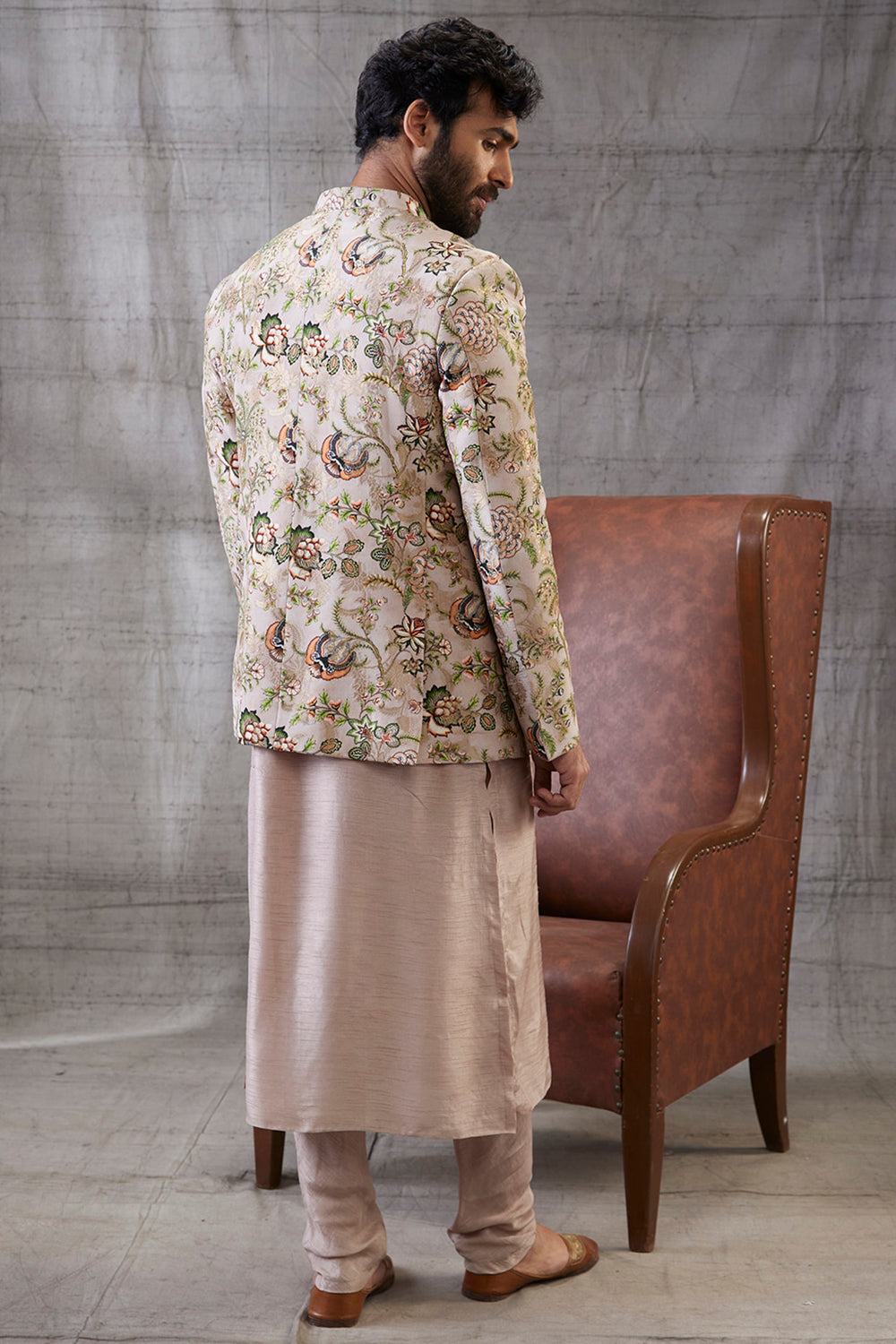 Mehr Printed Jacket With Kurta Set