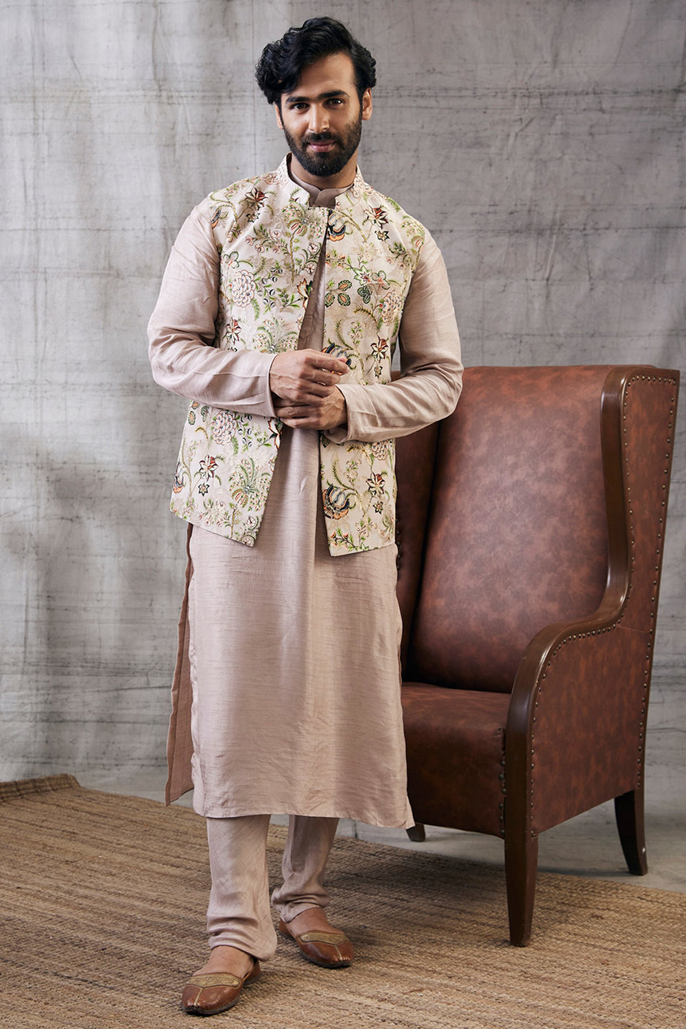 Mehr Printed Bundi With Kurta Set