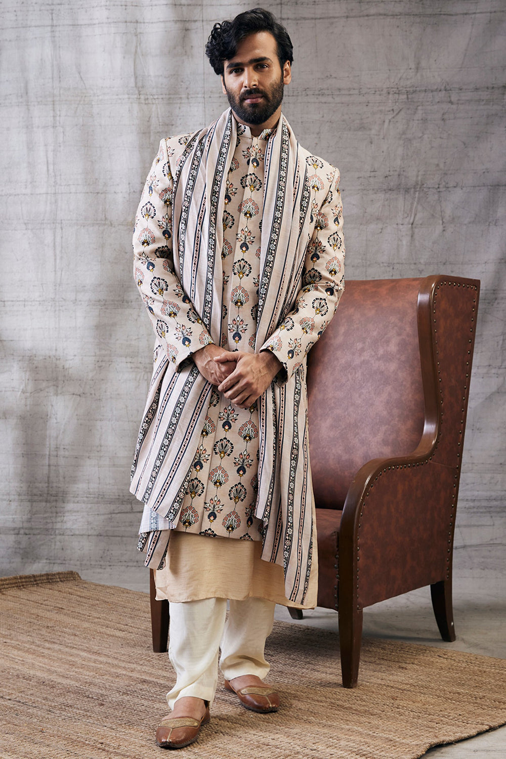 Sarouk Printed Sherwani Set