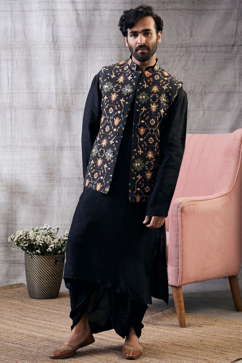 Zahra Printed Bundi With Kurta Set