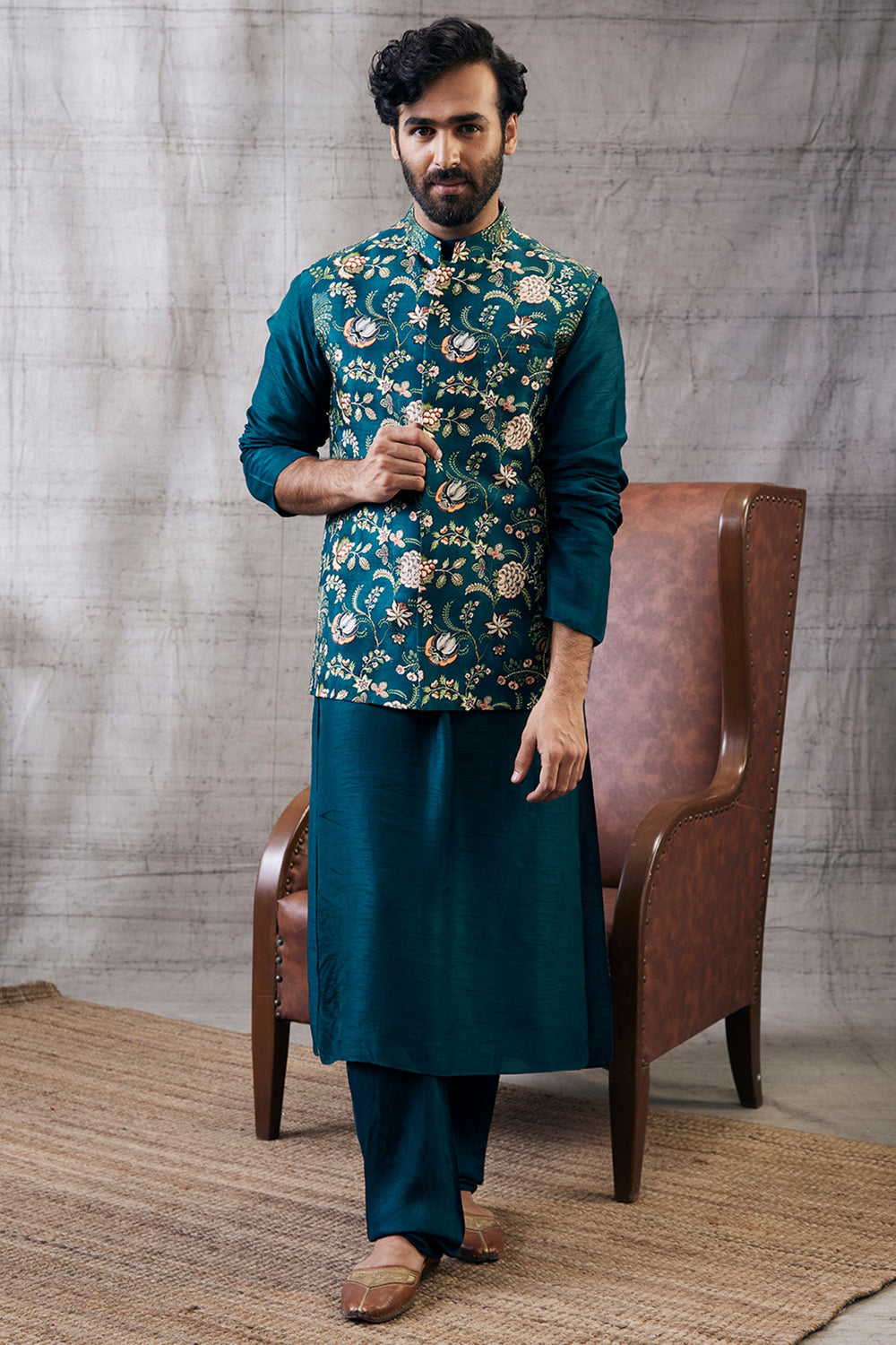 Mehr Printed Bundi With Kurta Set