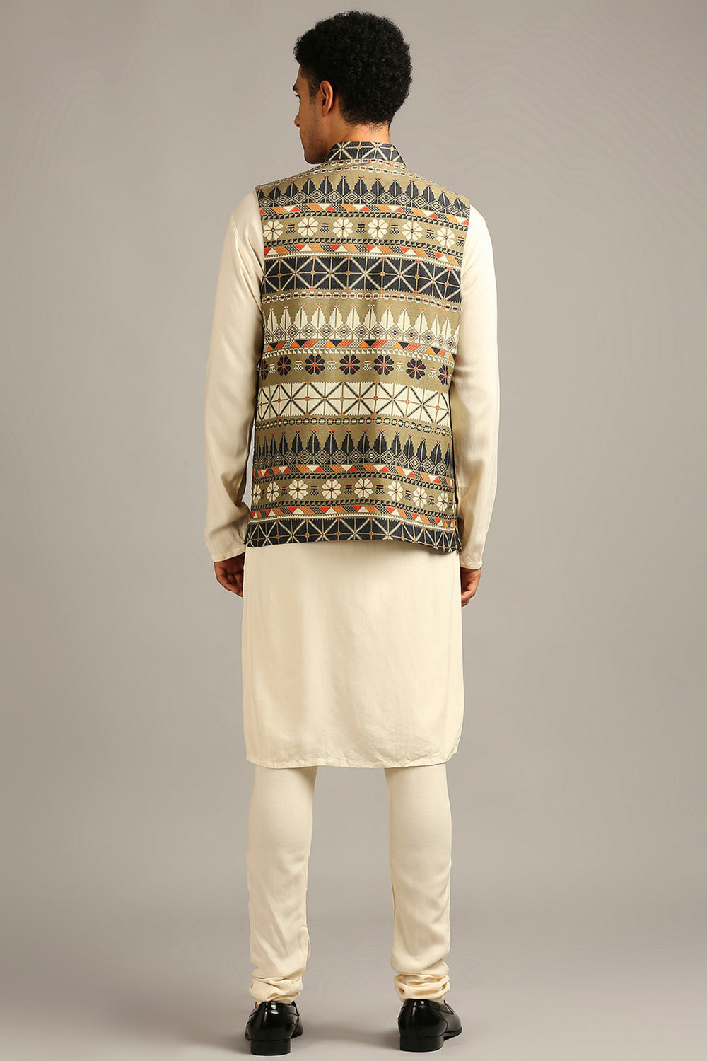 Tiraz Printed Bundi With Kurta Set