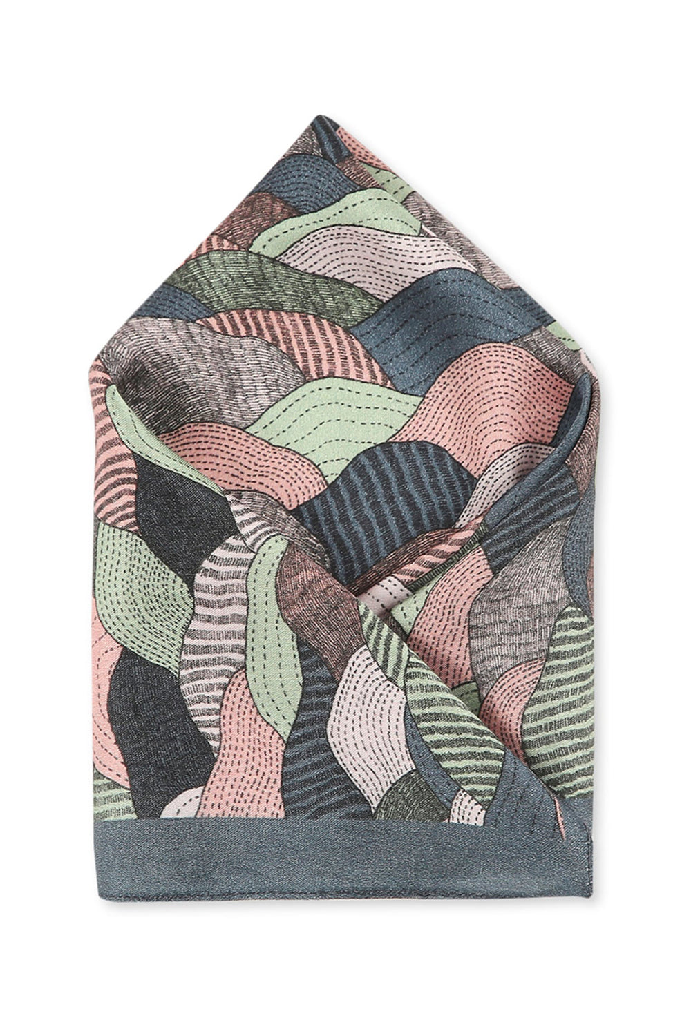 Gray Pastel Bloom Printed Pocket Square