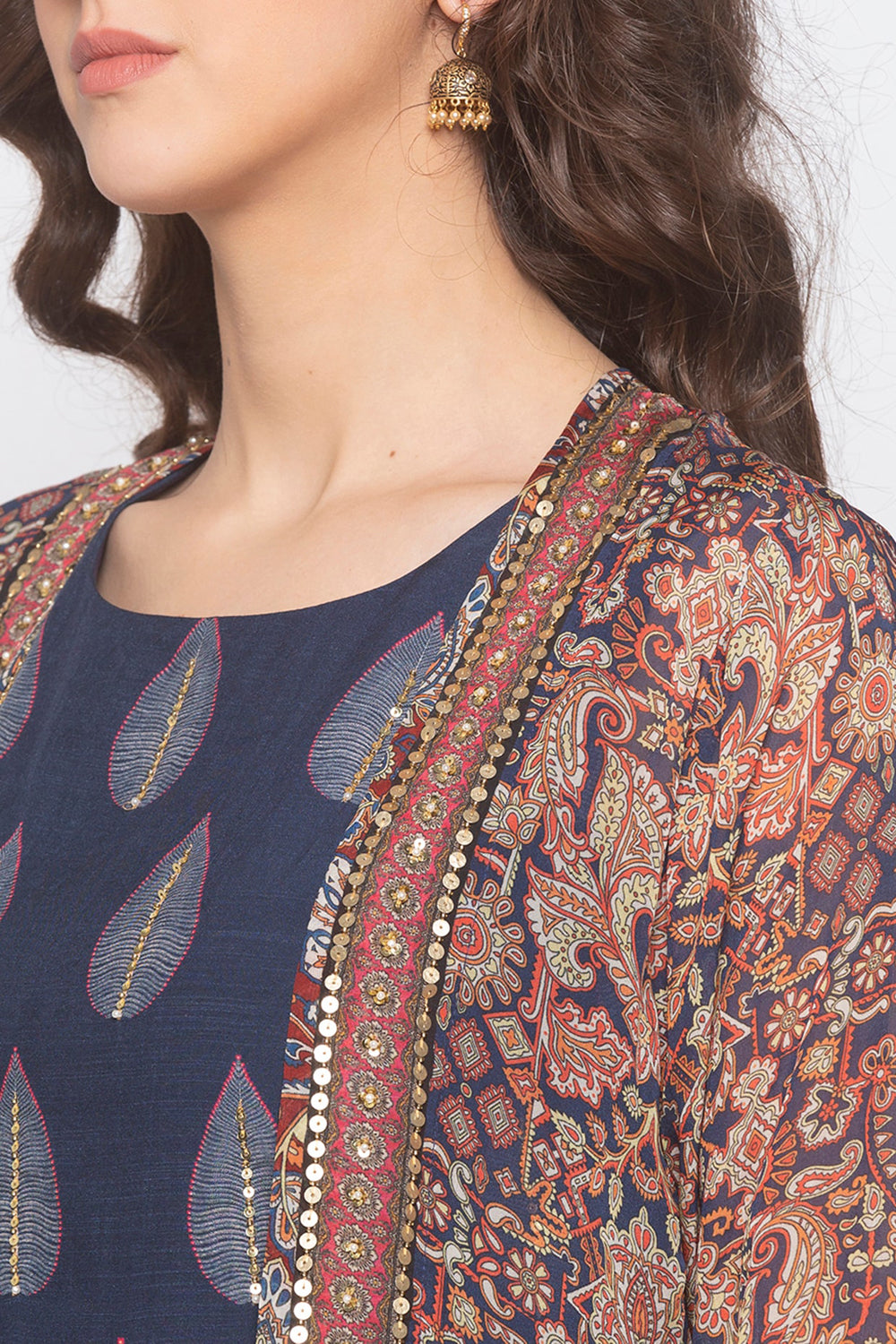 Floral Printed Kurta Palazzo With Kurta, Sleeve And Duppata.