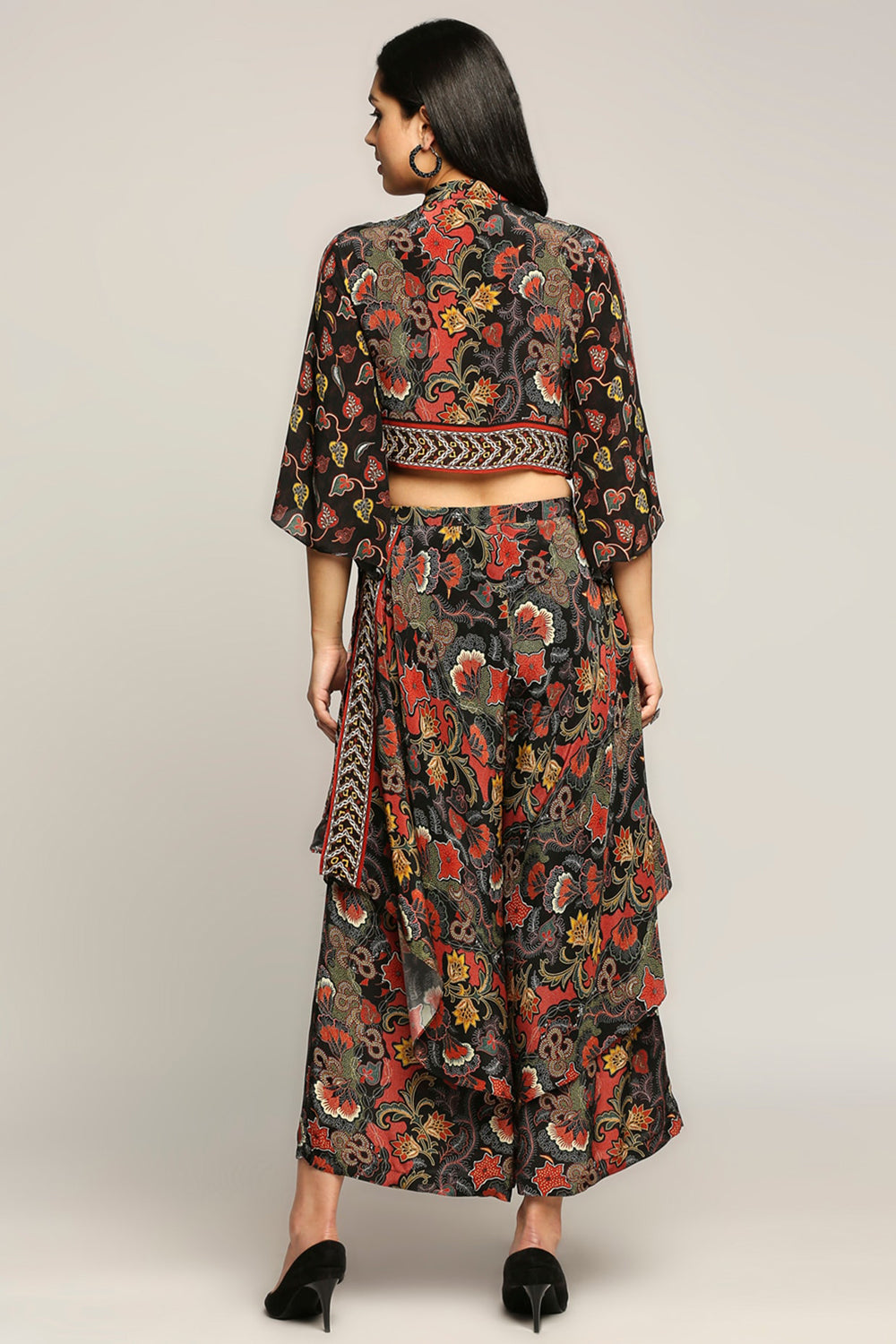 Batik Printed Top With Layered Pants