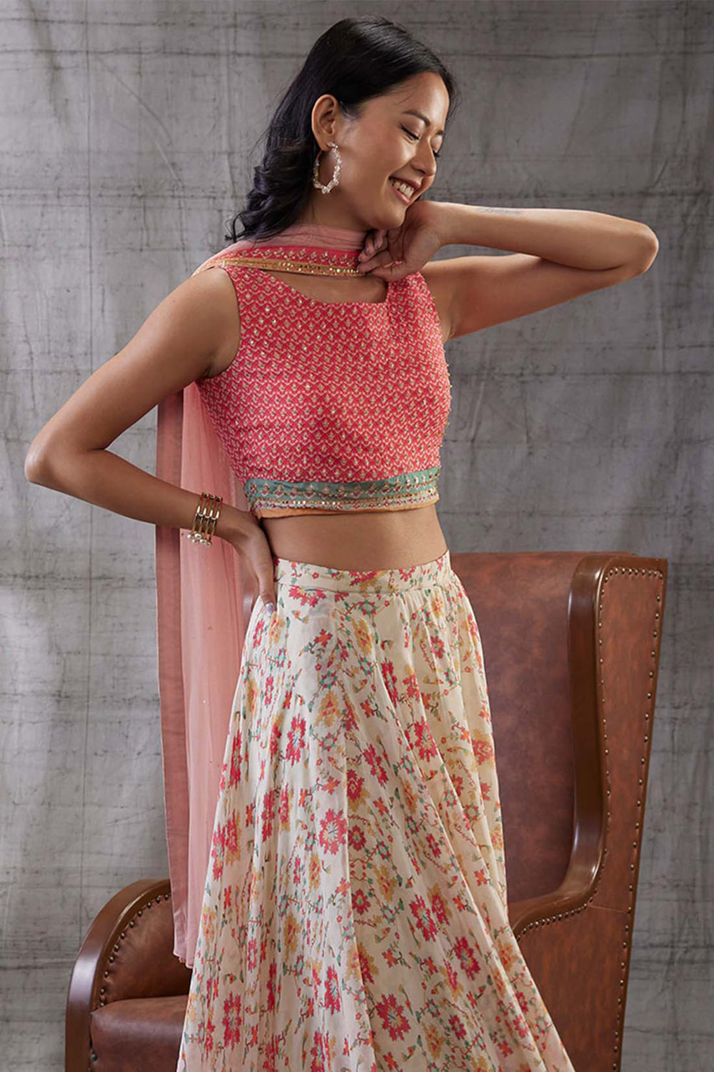 Zahra Embroidered Lehenga Set With Dupatta