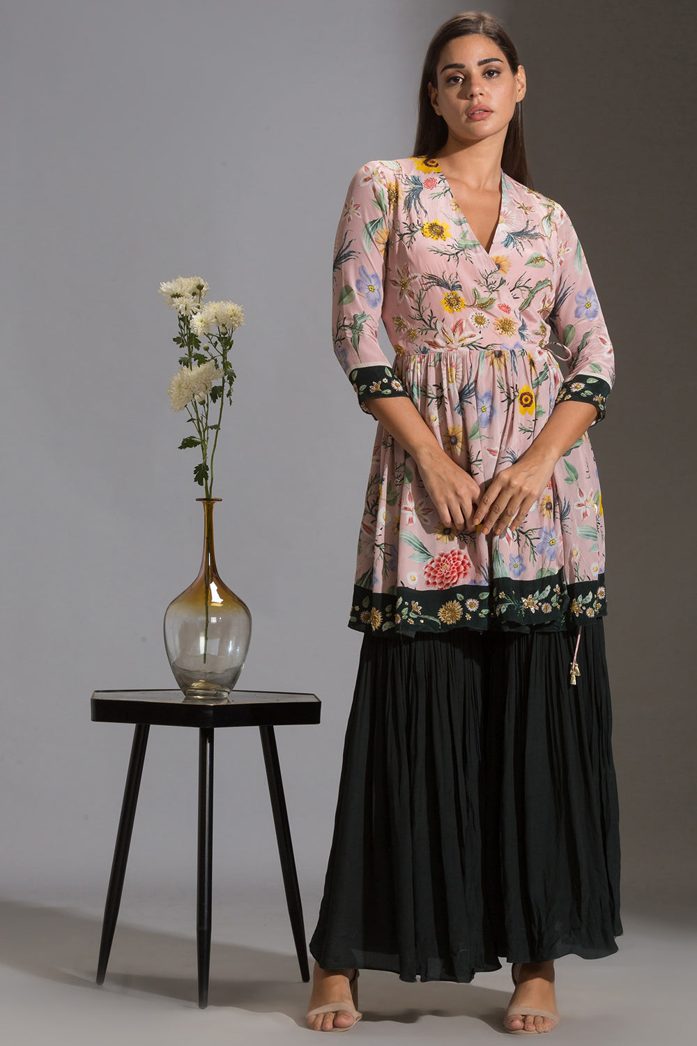 Gulista Printed Floral Sharara Set