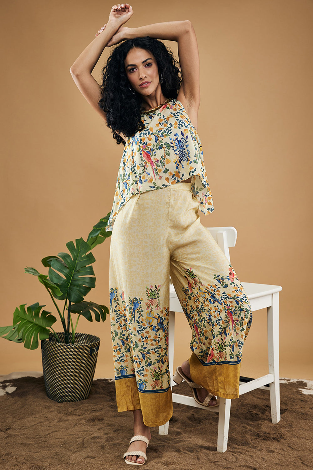 Bird And Tile Printed Co-Ord Set
