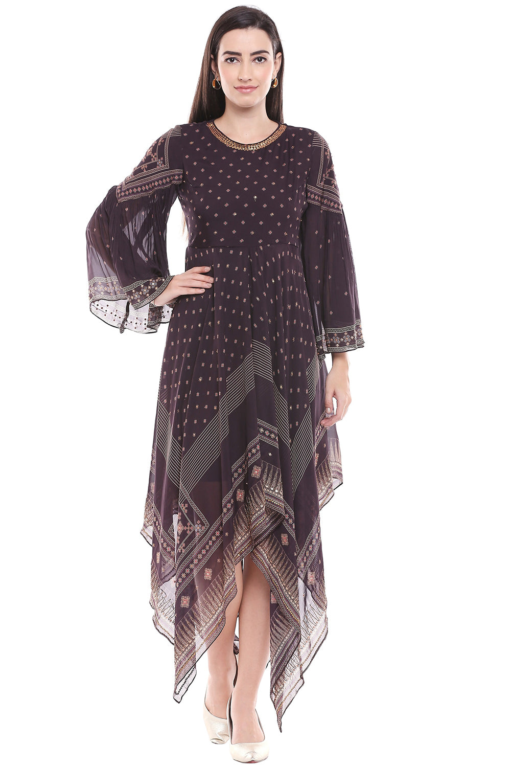 Afreen Printed Handkerchief Style Dress