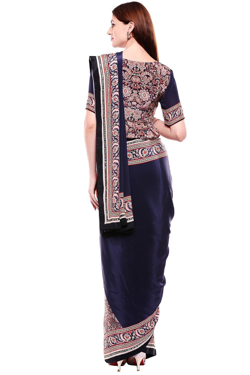 Madhubani Printed Blouse Paired With Pre Stitched Saree