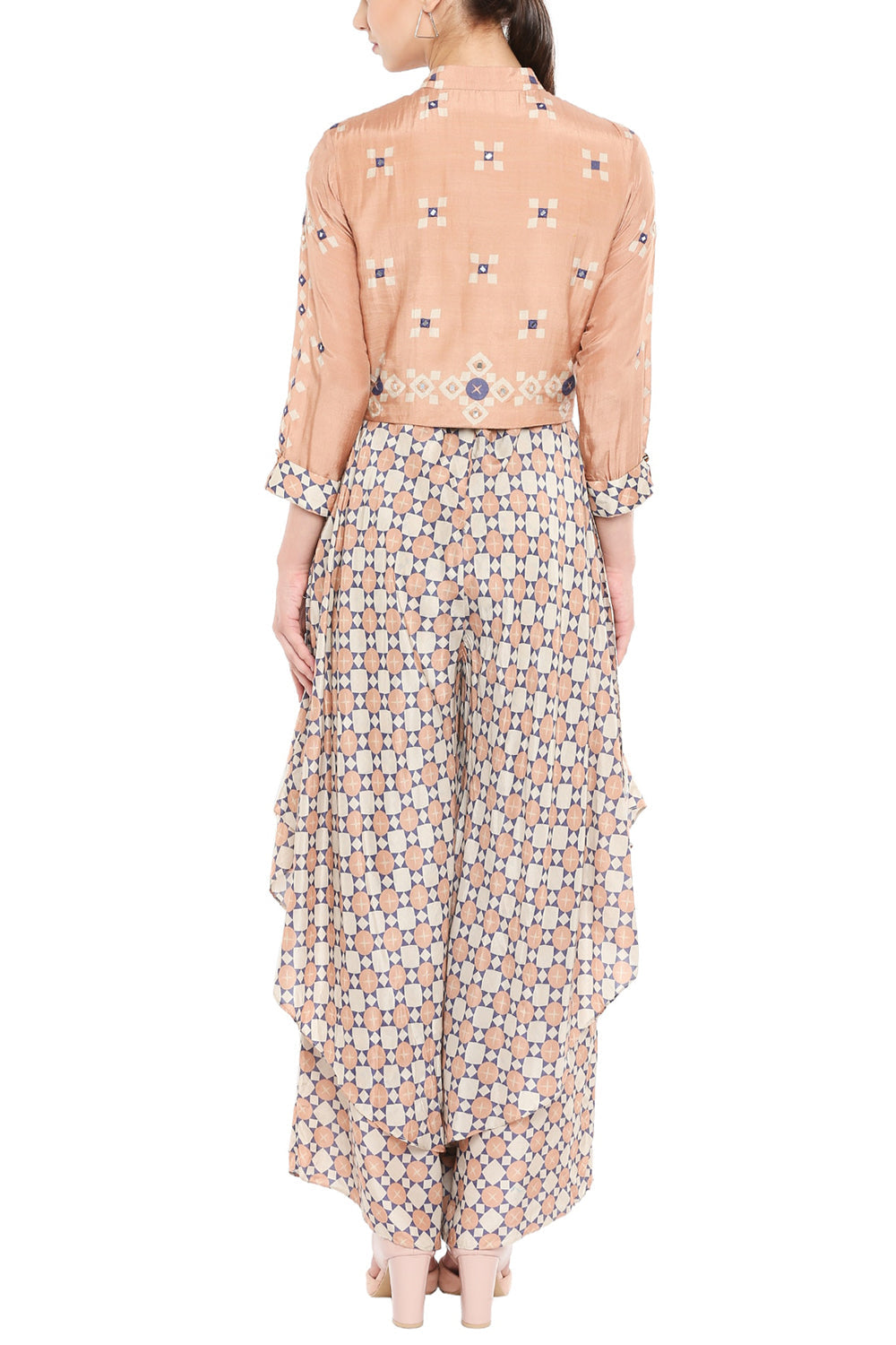 Mirror Printed Jumpsuit With Jacket