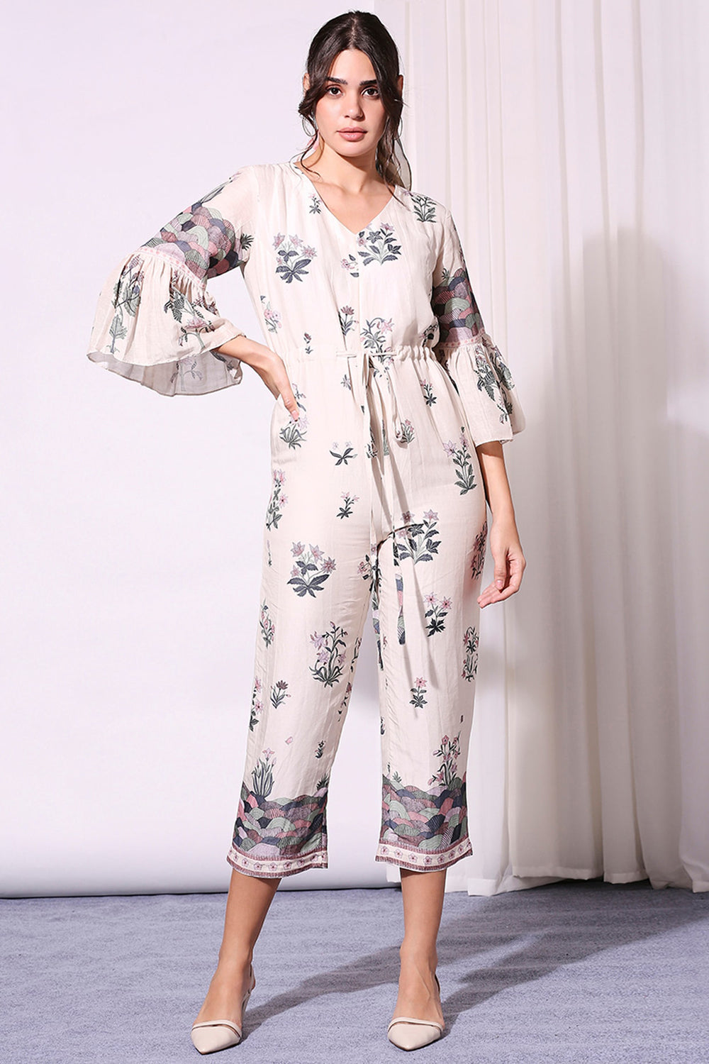 Pastel Floral Printed Jumpsuit