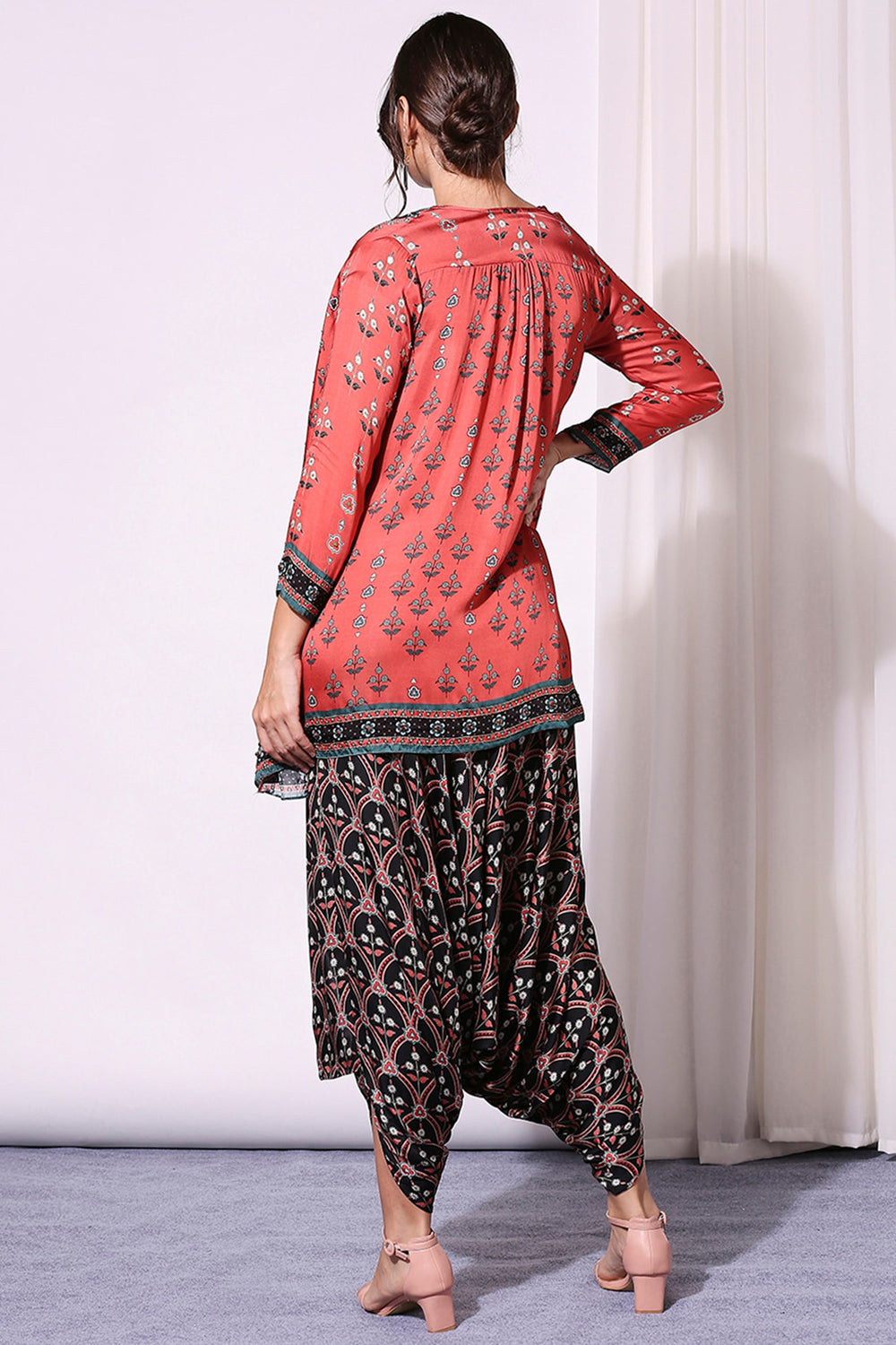 Ethnic Printed Jumpsuit And Jacket