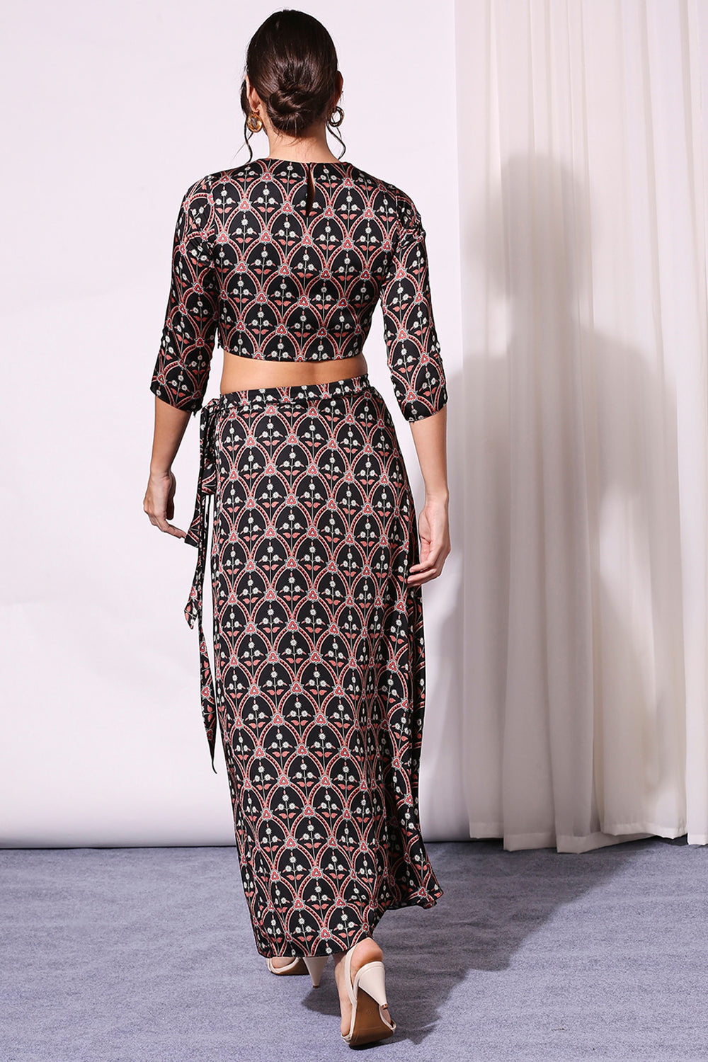 Ethnic Printed Co-Ord Set And Jacket